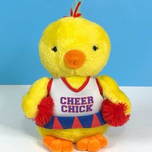 VERY RARE Novelty Inc Cheer Chicks Rule Yellow Duck 9" Plush Stuffed Animal Toy‎
